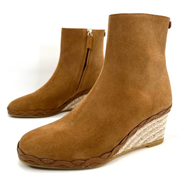 SALVATORE FERRAGAMO CANARIA CROSTA ESPADRILLE WEDGE SUEDE BOOTIES SIZE 6 - Picture 11 of 11